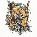  small Deathstroke tattoo design idea