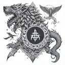 A scene from the TV show 'Game of Thrones' with a modern twist tattoo design idea