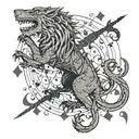 A scene from the TV show 'Game of Thrones' with a modern twist tattoo design idea