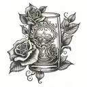 glass half empty never full" tattoo design idea