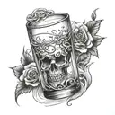 glass half empty never full" tattoo design idea