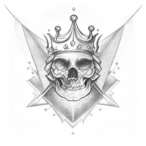 KJM with a prince crown on top tattoo design idea