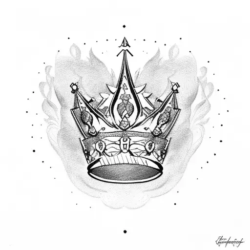 prince crown tattoo design idea