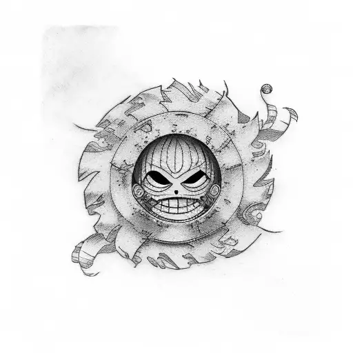 Luffy gear 5 tattoo design idea