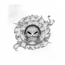 Luffy gear 5 tattoo design idea