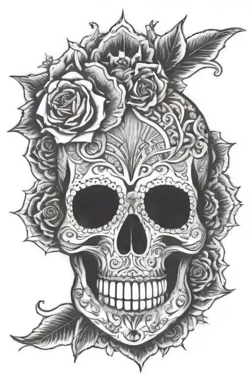 candy skull mandala design inspired tattoo design idea