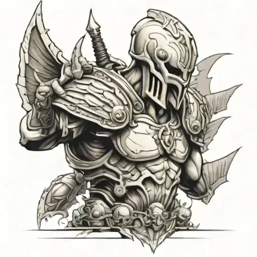 ares god of war scene death angel tattoo design idea