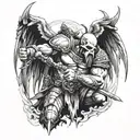 ares god of war scene death angel tattoo design idea