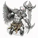 ares god of war scene death angel tattoo design idea