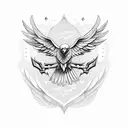 eagle with open wings tattoo design idea