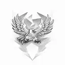 eagle with open wings tattoo design idea