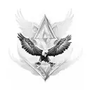 eagle with open wings tattoo design idea