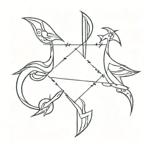 Sagittarius and Libra combined together tattoo design idea