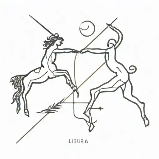 Sagittarius and Libra combined together tattoo design idea