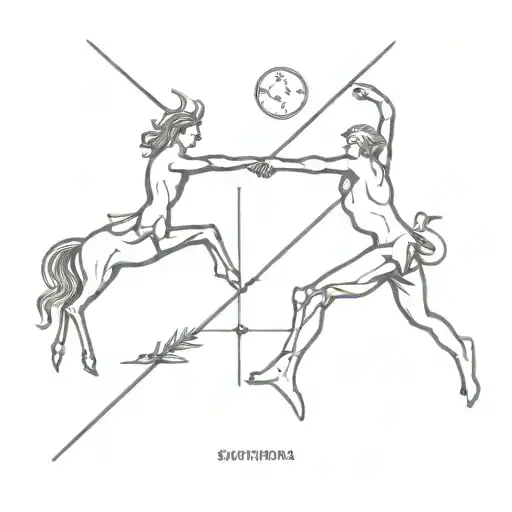 Sagittarius and Libra combined together tattoo design idea