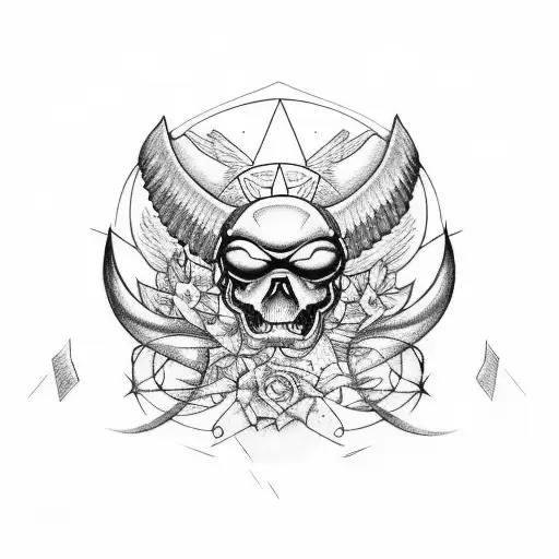 logotipo Harley Davidson con alas de murciélago  tattoo design idea