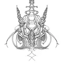celestial spine tattoo design idea