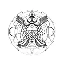 celestial spine tattoo design idea