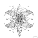 celestial spine tattoo design idea