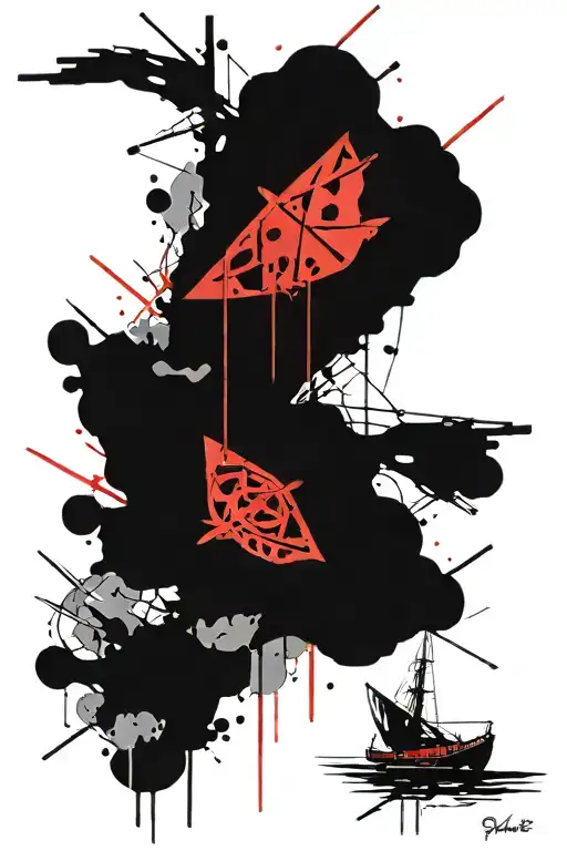 this to shall pass written with boat tattoo design idea