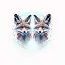 angry two-headed fox tattoo design idea