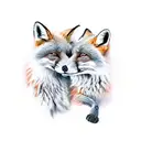 angry two-headed fox tattoo design idea