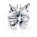 angry two-headed fox tattoo design idea