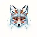 angry two-headed fox tattoo design idea