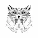 two - headed fox tattoo design idea