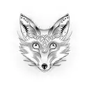 two - headed fox tattoo design idea