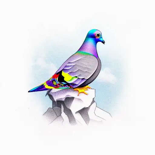 white pigeon color tattoo by Marleytattooart on DeviantArt