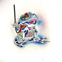 Japanese traditional samurai frog tattoo design idea