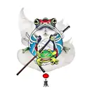 Japanese traditional samurai frog tattoo design idea