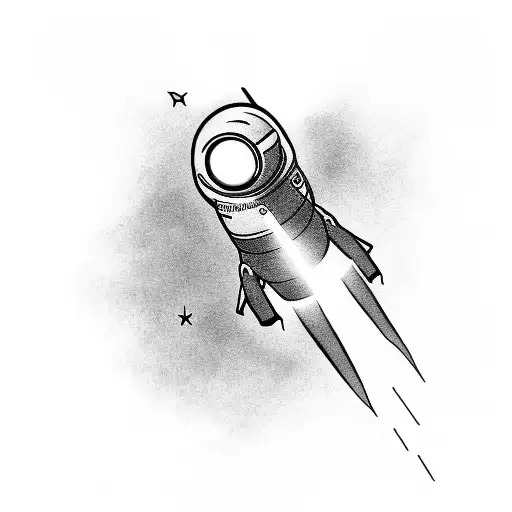 astronaut holding flashlight into space tattoo design idea