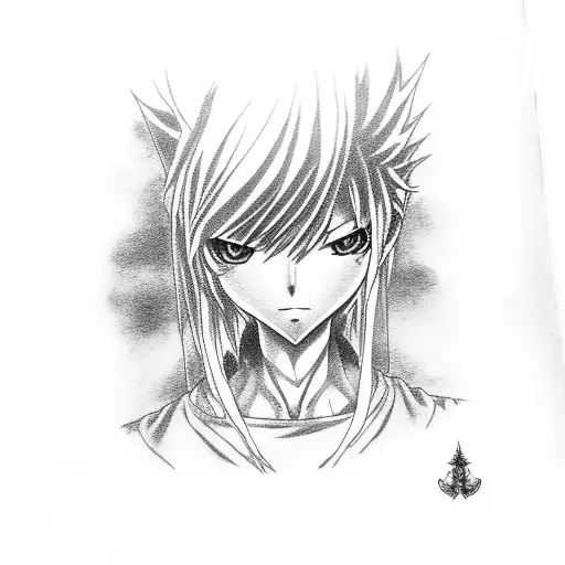 Light yagami, L lawliet, Misa amane, ryuk from deathnite tattoo design idea