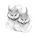 gemini moon tattoo design idea