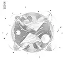 gemini moon tattoo design idea