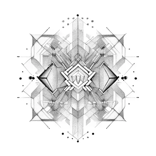 Abstract geometric design inspired by car and motorcycle parts tattoo design idea
