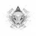 Abstract geometric design inspired by car and motorcycle parts tattoo design idea