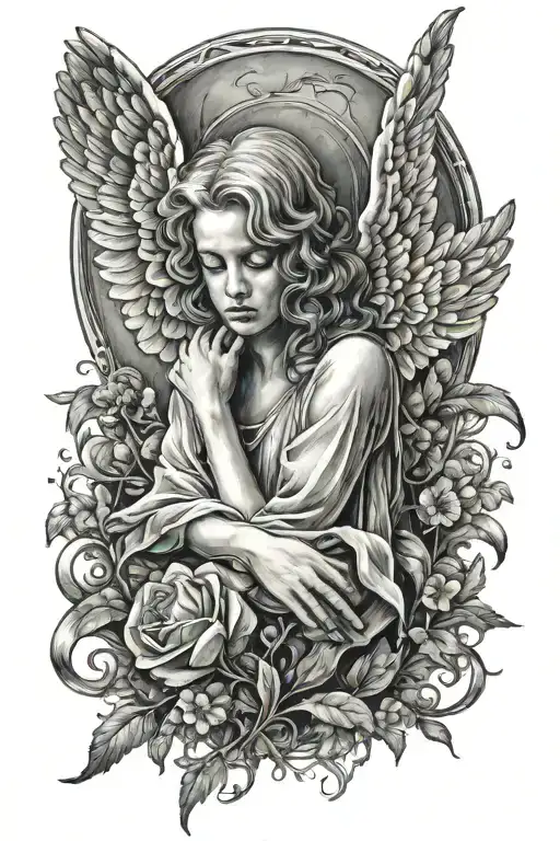 angel silence tattoo design idea