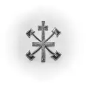 upside down cross with number 28 hanging from it, in front of a sand clock made out of a tree tattoo design idea