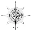 Compass and heart tattoo design idea