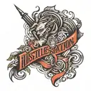 hustle and determination  tattoo design idea