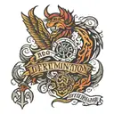 hustle and determination  tattoo design idea