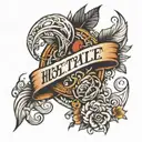 hustle and determination  tattoo design idea