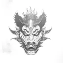 Hannya mask tattoo design idea
