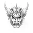 Hannya mask tattoo design idea