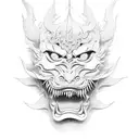 Hannya mask tattoo design idea
