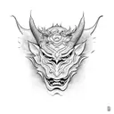 Hannya mask tattoo design idea