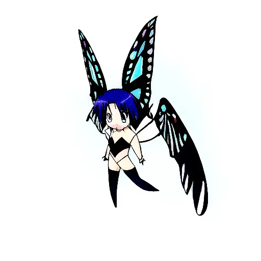 Blue Black Butterfly, Sharp Wings tattoo design idea
